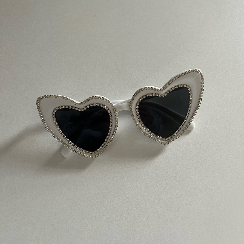 Rhinestone heart sunglasses